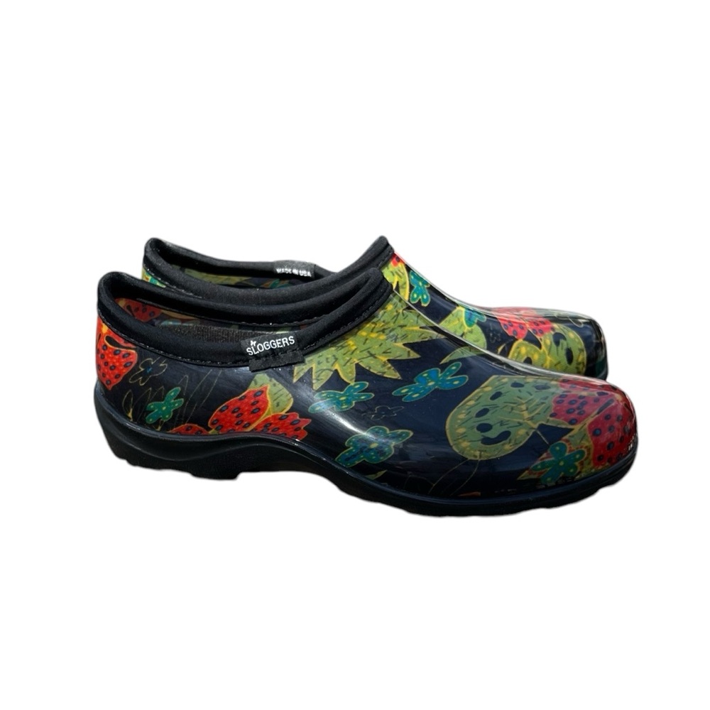 Sloggers Floral Garden/Rain Clogs Women’s Size 8 Black /Multi  Made in USA